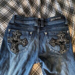 Y2K Gothic Cross Jeans !!